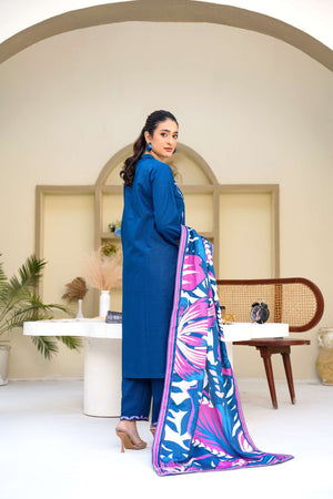 Blue Berry - 3 Piece Embroidered Suit - Abeer Rasheed