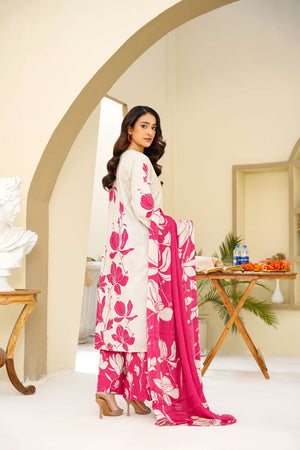Frost Blush - 3 Piece Printed Suit - Abeer Rasheed