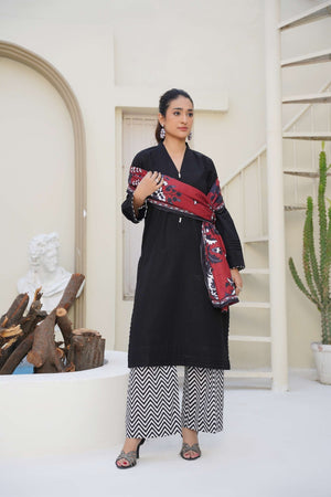 Nightfall Frost - 3 Piece Printed Suit - Abeer Rasheed