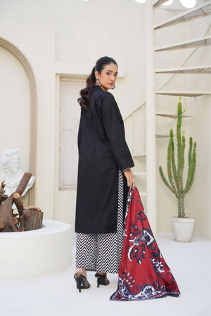 Nightfall Frost - 3 Piece Printed Suit - Abeer Rasheed