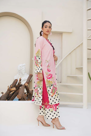 Rose Flurry - 3 Piece Printed Suit - Abeer Rasheed