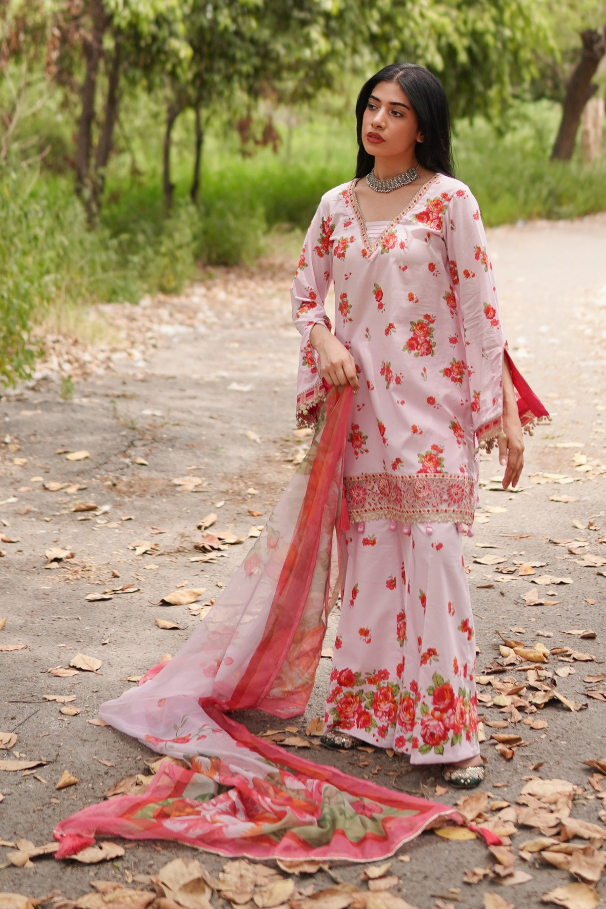 3 Piece Unstitched - Premium Lawn Light Pink Suit
