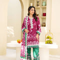 Cranberry Cream - 3 Piece Printed Suit - Abeer Rasheed