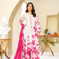 Frost Blush - 3 Piece Printed Suit - Abeer Rasheed