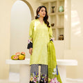 Lime Matcha - 3 Piece Printed Suit - Abeer Rasheed