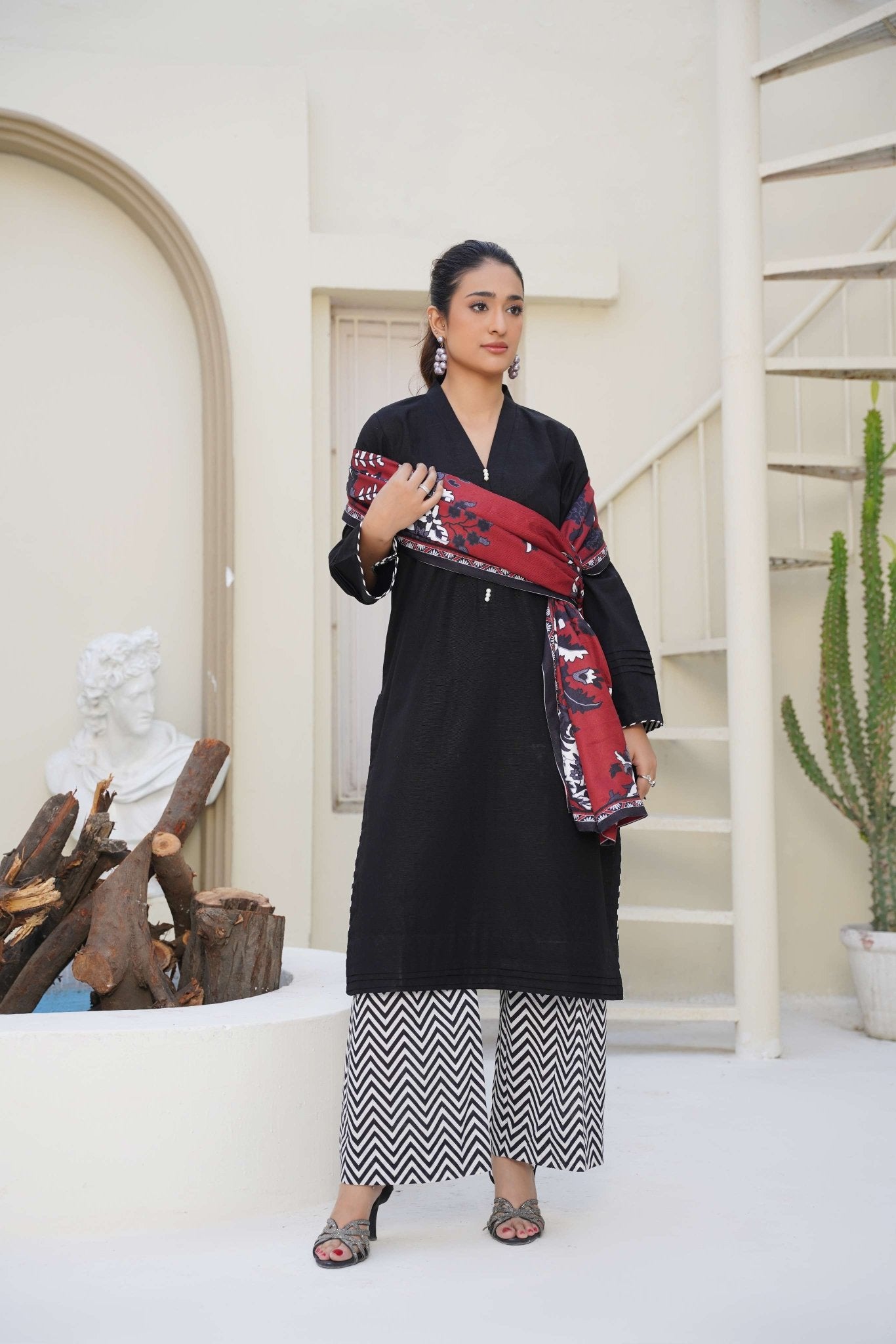 Nightfall Frost - 3 Piece Printed Suit - Abeer Rasheed