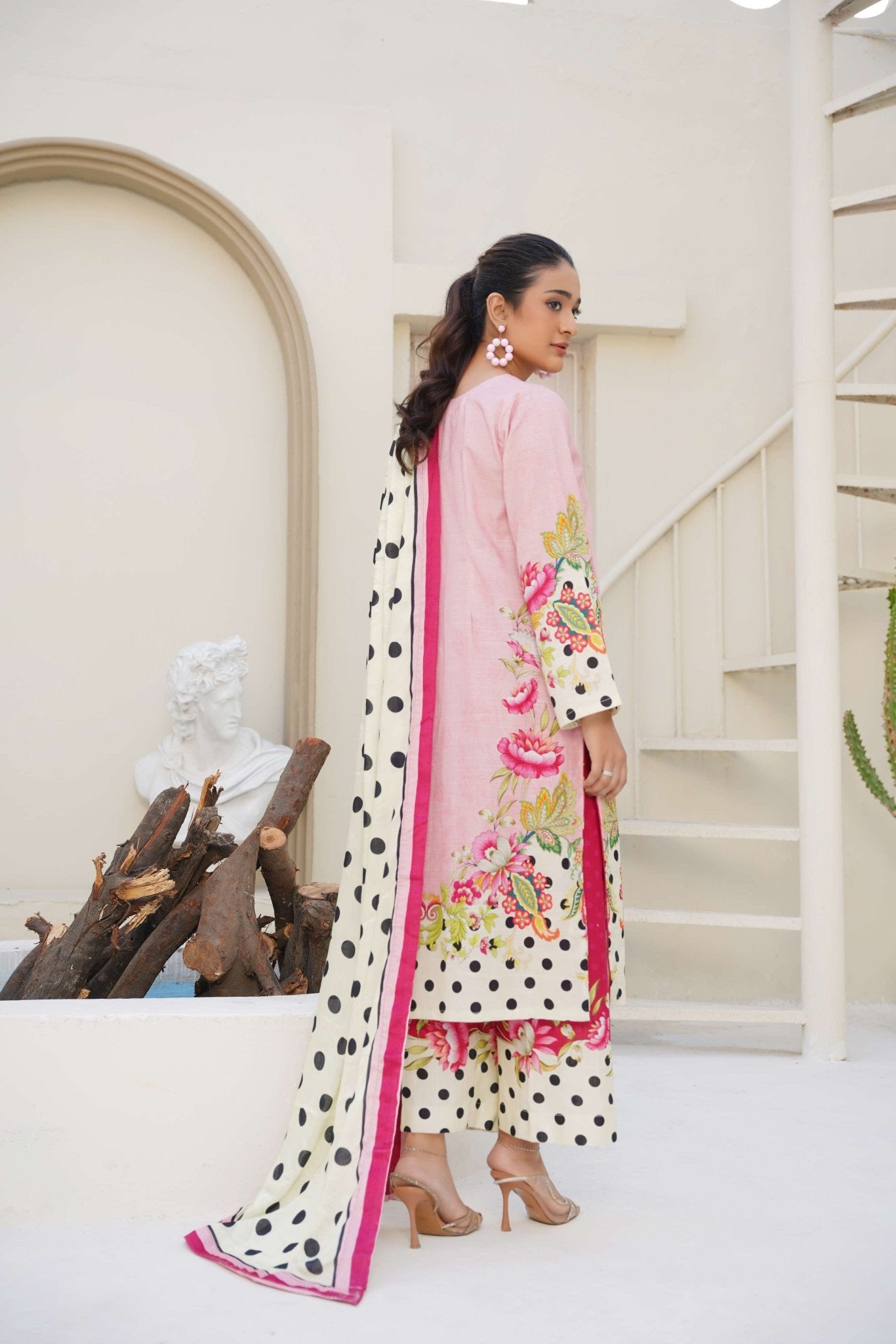 Rose Flurry - 3 Piece Printed Suit - Abeer Rasheed