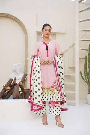 Rose Flurry - 3 Piece Printed Suit - Abeer Rasheed