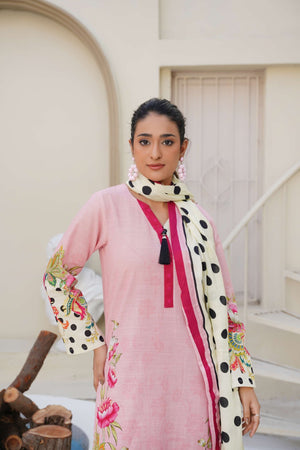 Rose Flurry - 3 Piece Printed Suit - Abeer Rasheed