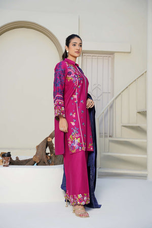 Winterberry Latte - 3 Piece Embroidered Suit - Abeer Rasheed