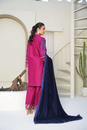 Winterberry Latte - 3 Piece Embroidered Suit - Abeer Rasheed